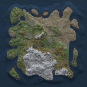 Thumbnail Rust Map: Procedural Map, Size: 3300, Seed: 1861236734, 15 Monuments