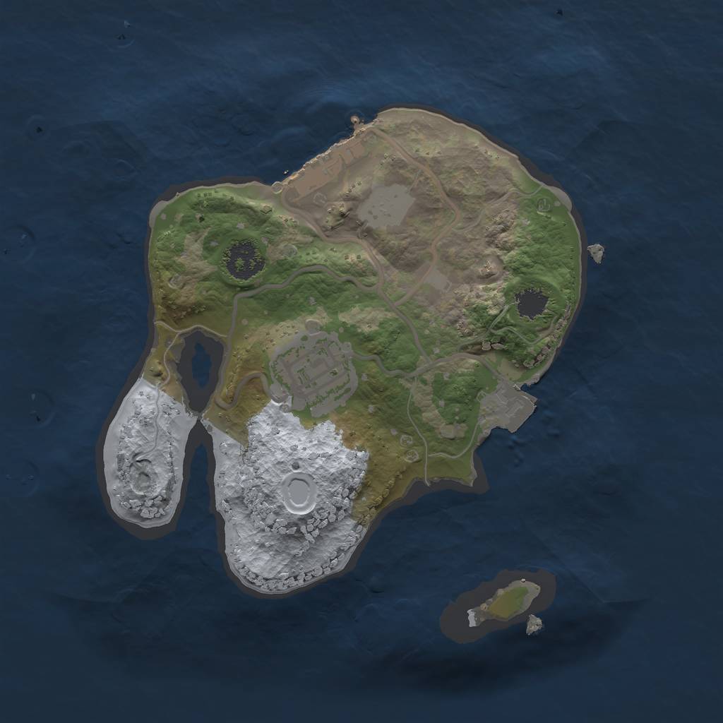 Rust Map: Procedural Map, Size: 2000, Seed: 492053, 5 Monuments