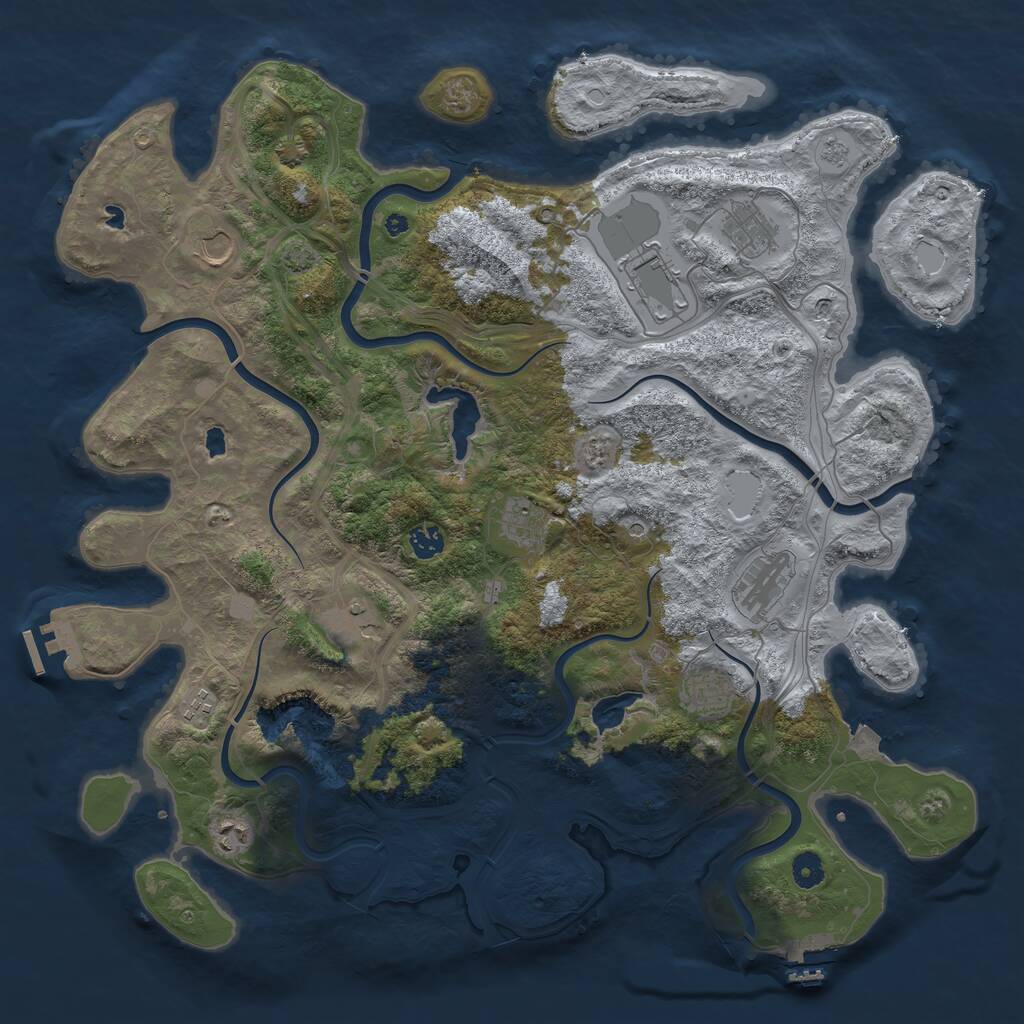 Rust Map: Procedural Map, Size: 4500, Seed: 702006, 16 Monuments