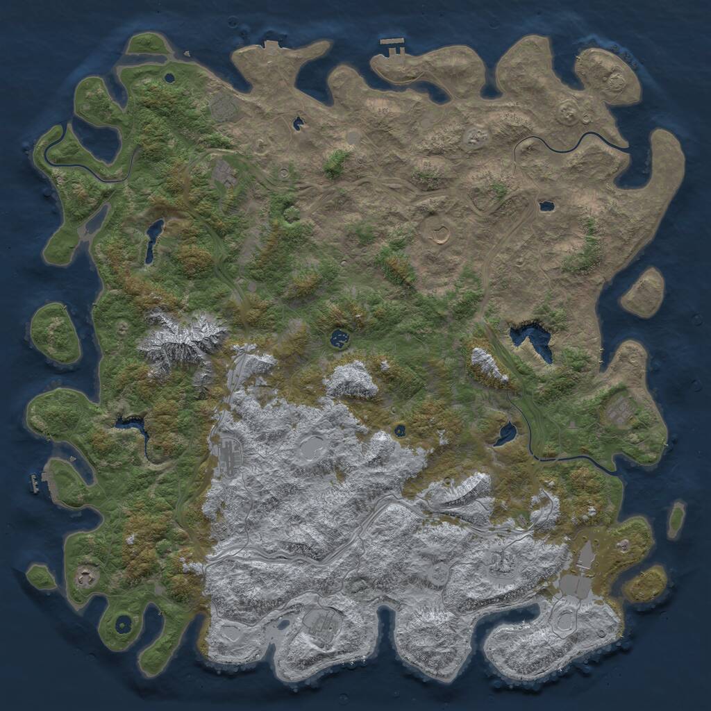 Rust Map: Procedural Map, Size: 6000, Seed: 2029789037, 17 Monuments