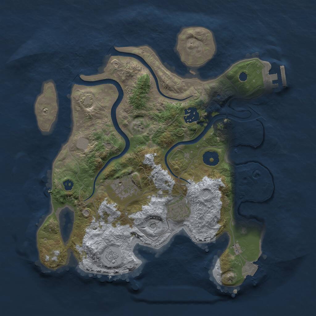 Rust Map: Procedural Map, Size: 3000, Seed: 2141157405, 8 Monuments