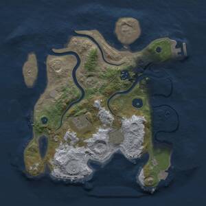 Thumbnail Rust Map: Procedural Map, Size: 3000, Seed: 2141157405, 8 Monuments