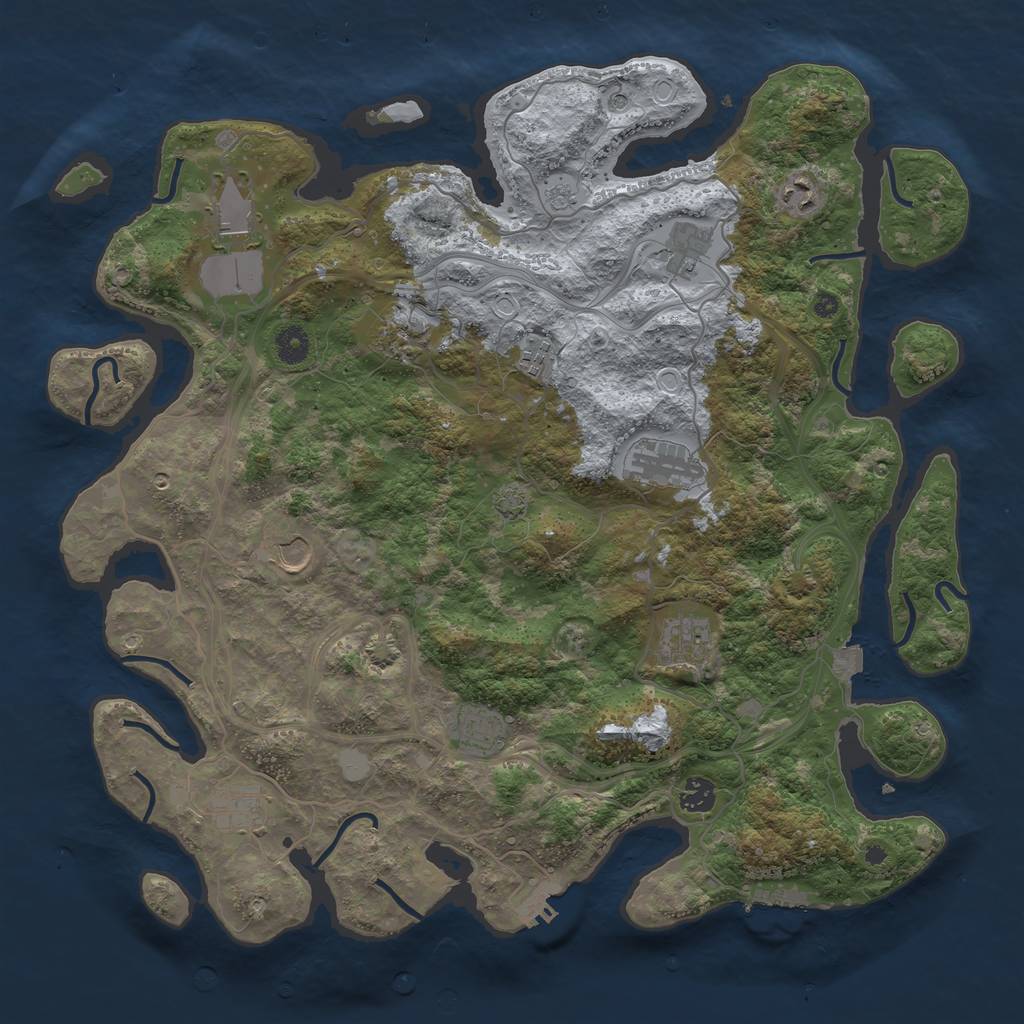 Rust Map: Procedural Map, Size: 4250, Seed: 876764755, 19 Monuments