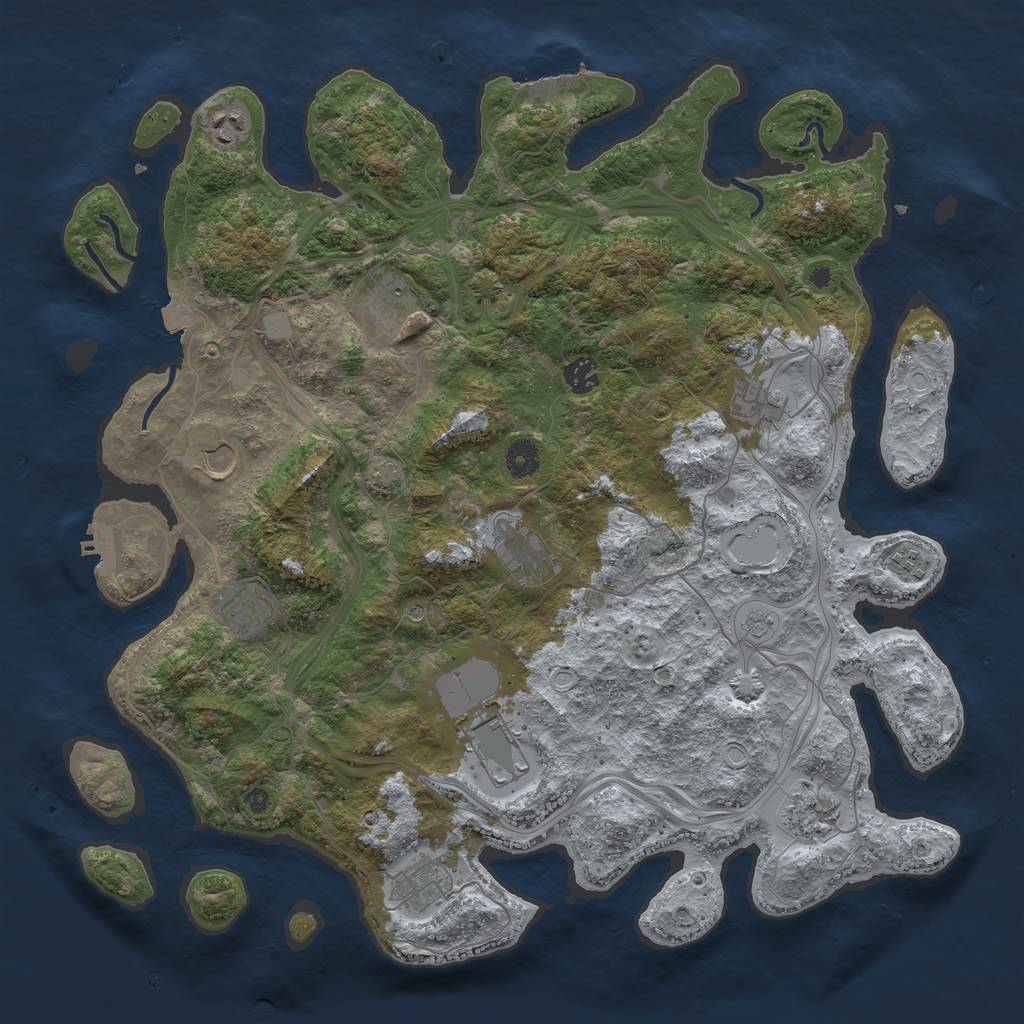 Rust Map: Procedural Map, Size: 4250, Seed: 1865331009, 19 Monuments