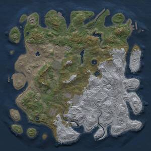 Thumbnail Rust Map: Procedural Map, Size: 4250, Seed: 1865331009, 14 Monuments