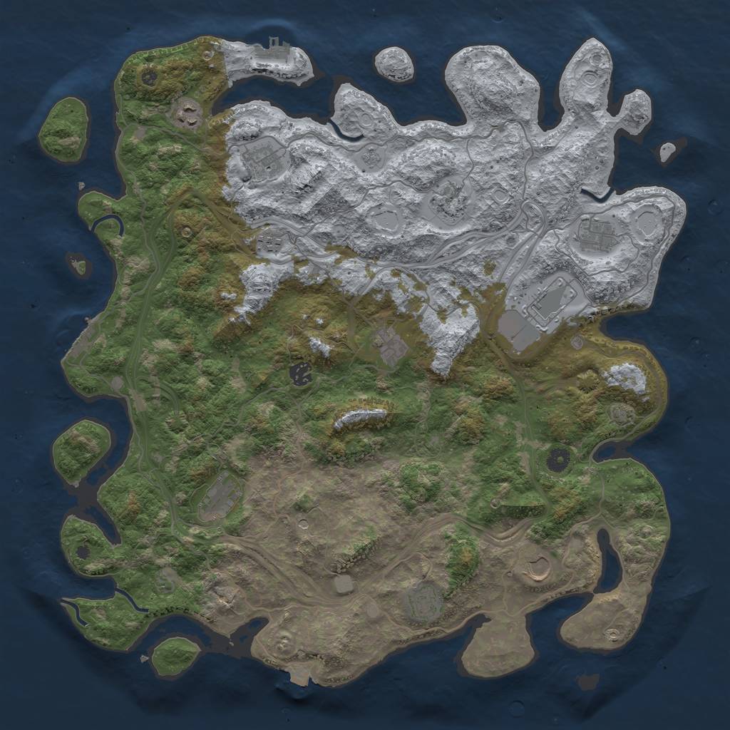 Rust Map: Procedural Map, Size: 4600, Seed: 13825, 19 Monuments