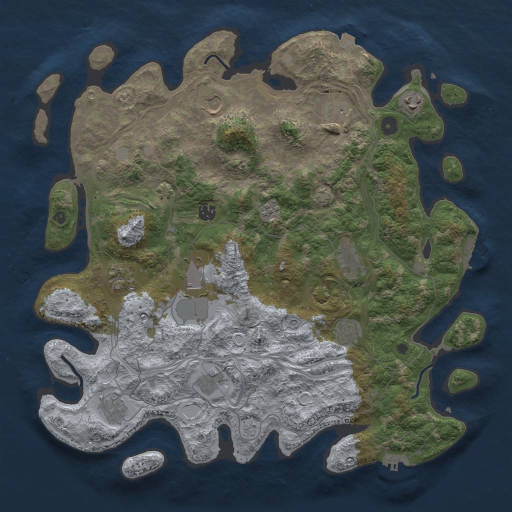 Rust Map: Procedural Map, Size: 4250, Seed: 643710873, 19 Monuments