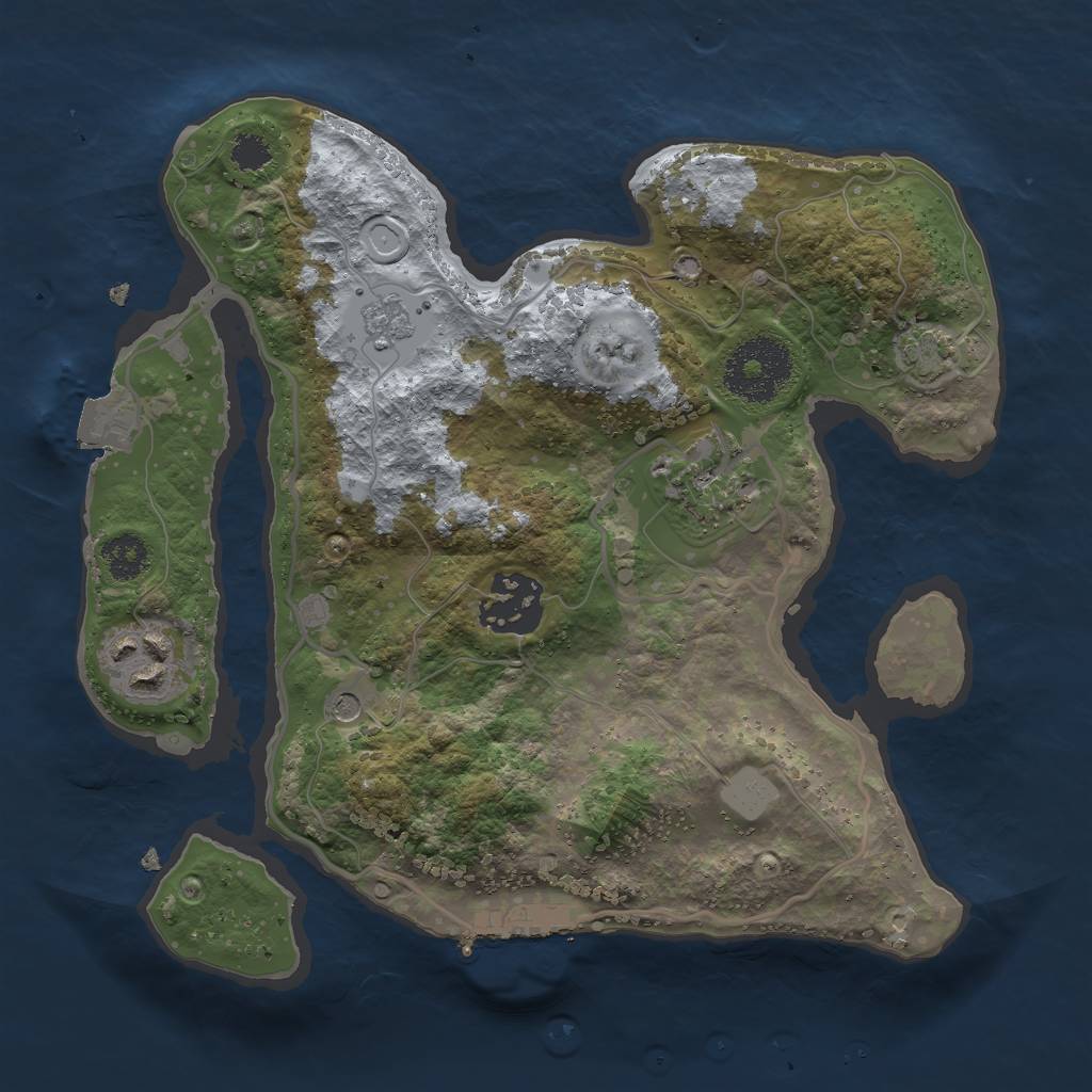 Rust Map: Procedural Map, Size: 2500, Seed: 451087842, 10 Monuments