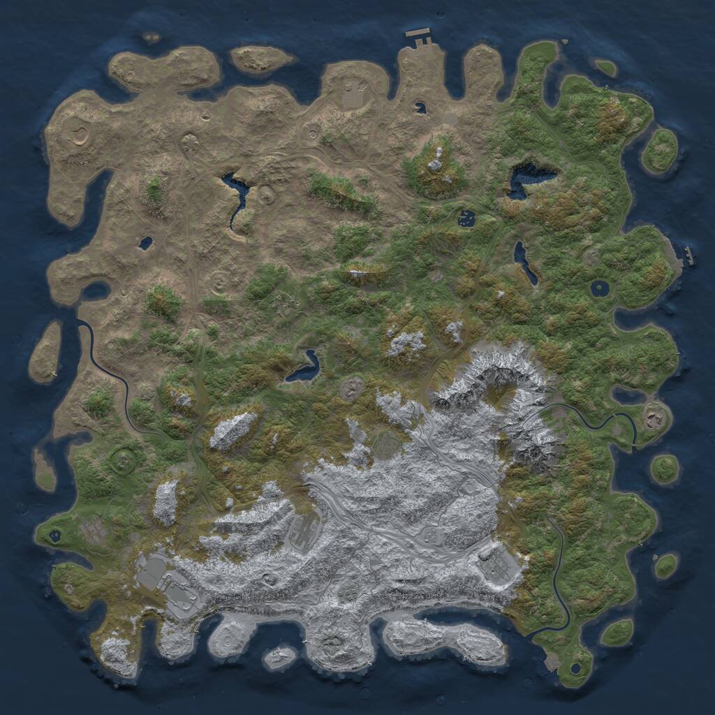 Rust Map: Procedural Map, Size: 6000, Seed: 114996366, 17 Monuments