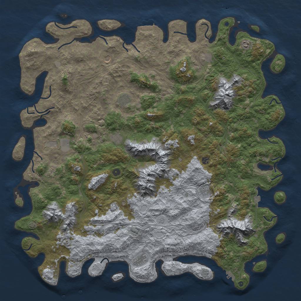 Rust Map: Procedural Map, Size: 6000, Seed: 114996366, 19 Monuments