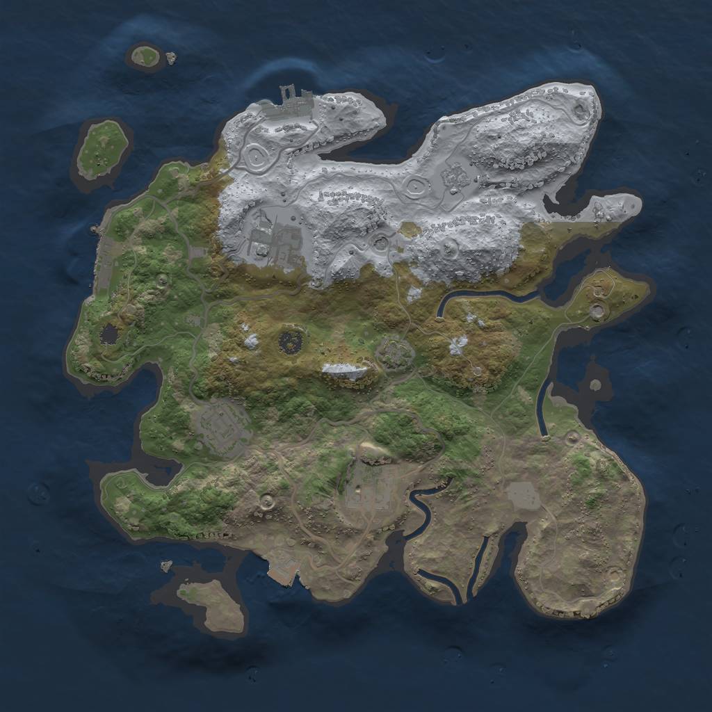 Rust Map: Procedural Map, Size: 3000, Seed: 660138204, 11 Monuments