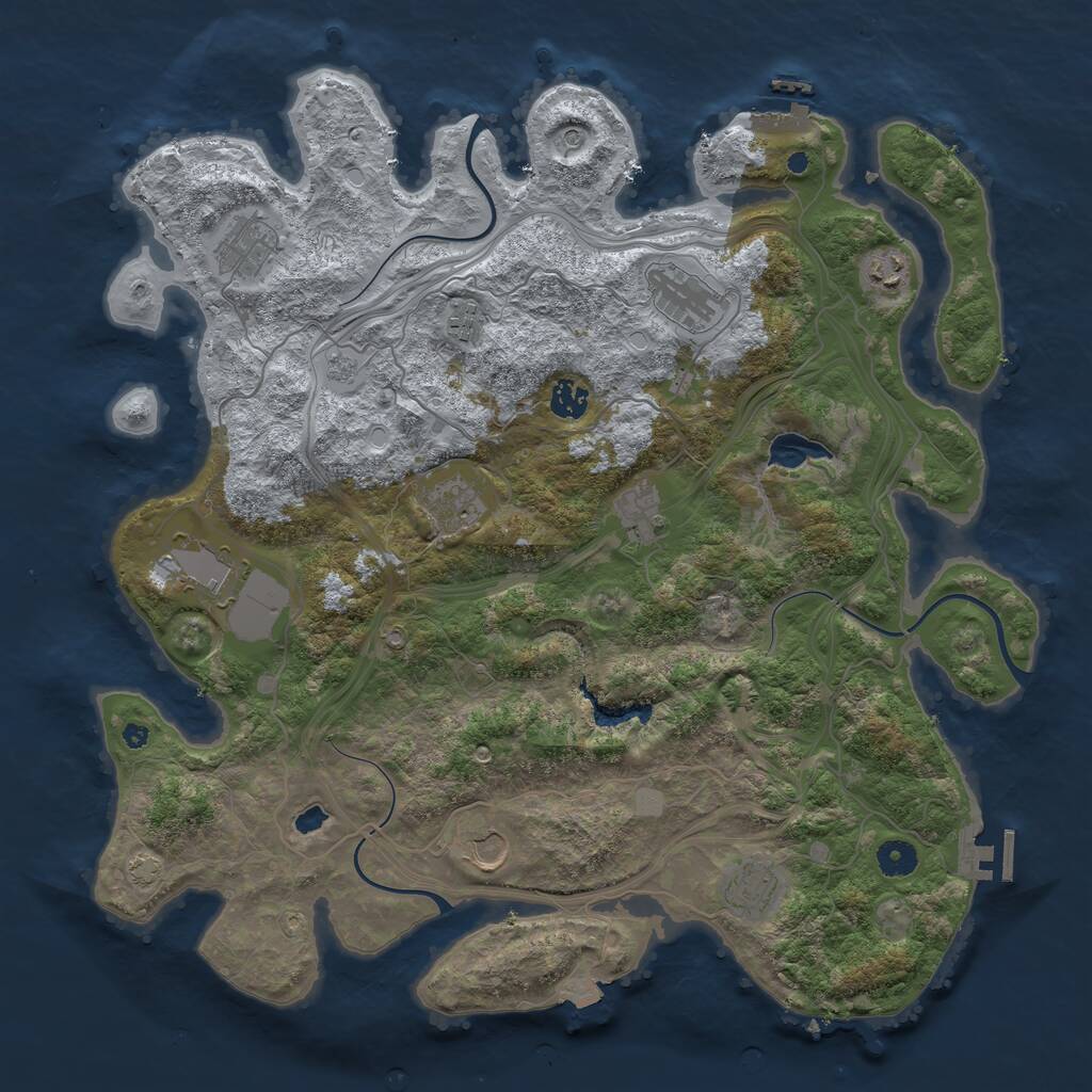 Rust Map: Procedural Map, Size: 4250, Seed: 523879017, 16 Monuments