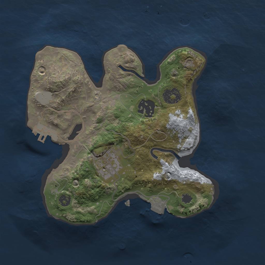 Rust Map: Procedural Map, Size: 2250, Seed: 716377805, 6 Monuments