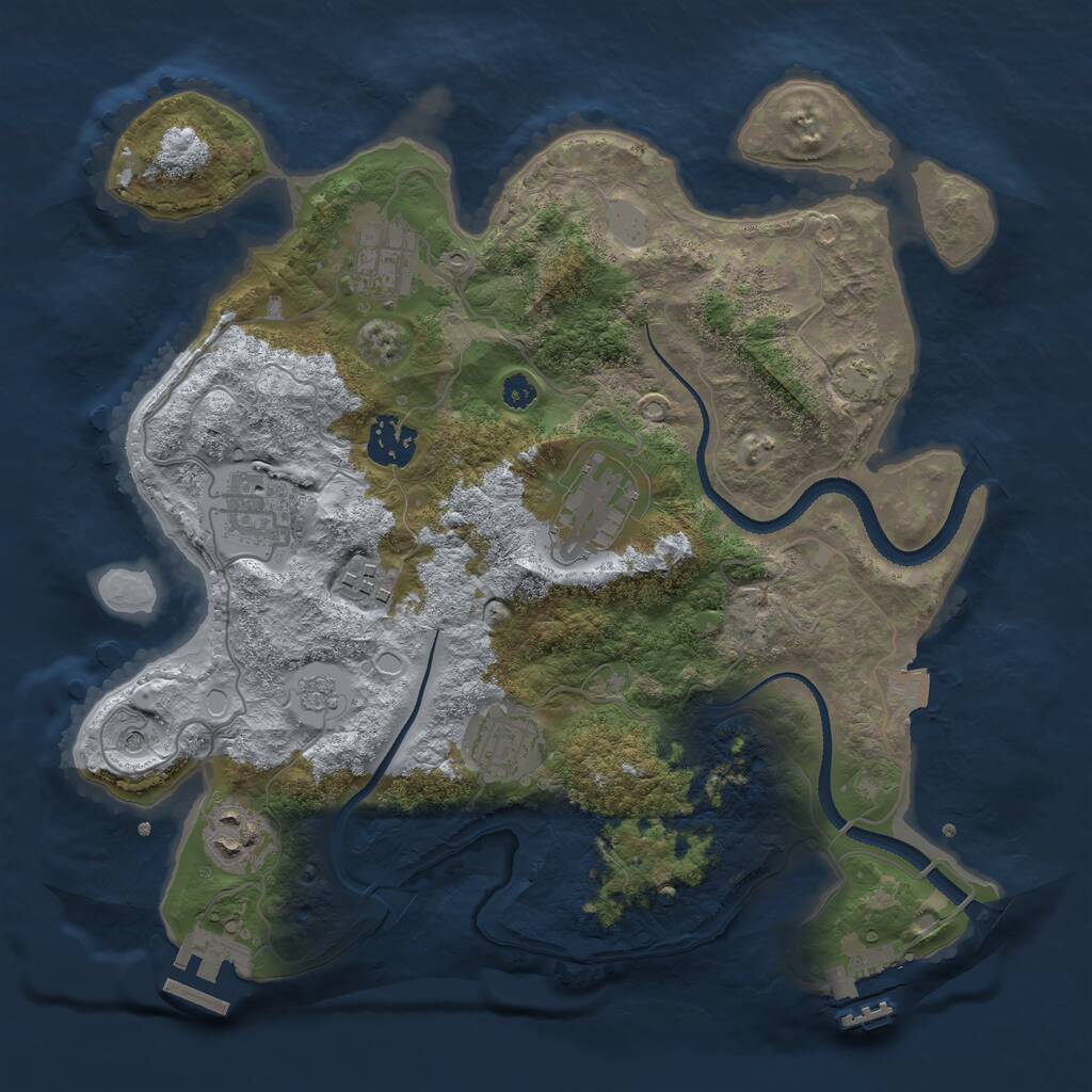 Rust Map: Procedural Map, Size: 3250, Seed: 960973967, 13 Monuments