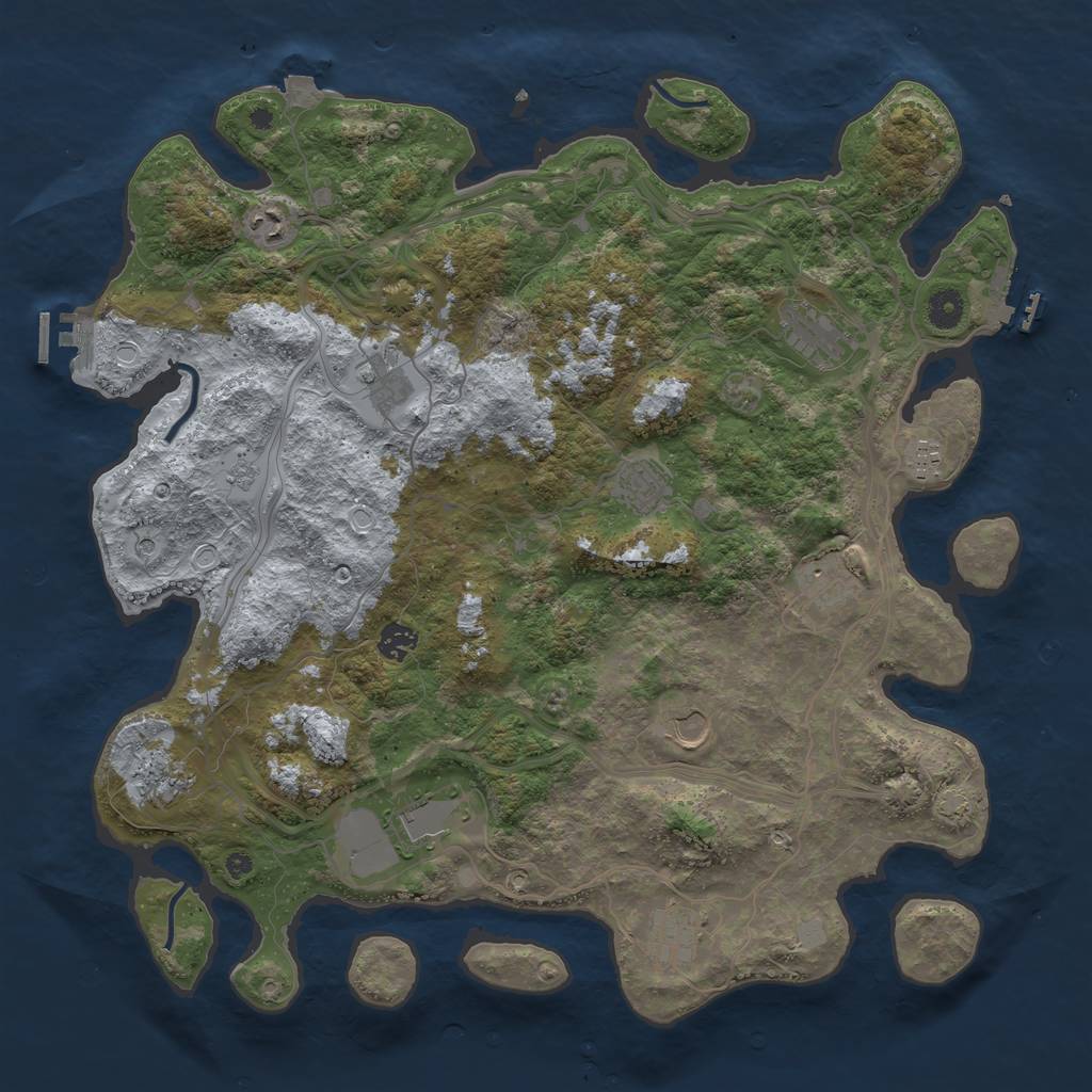 Rust Map: Procedural Map, Size: 4300, Seed: 3486489, 19 Monuments