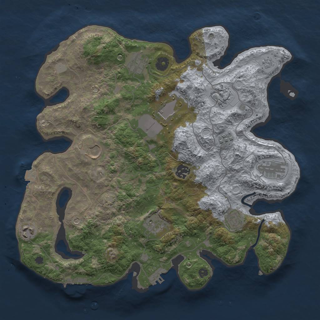 Rust Map: Procedural Map, Size: 3500, Seed: 8806339, 18 Monuments