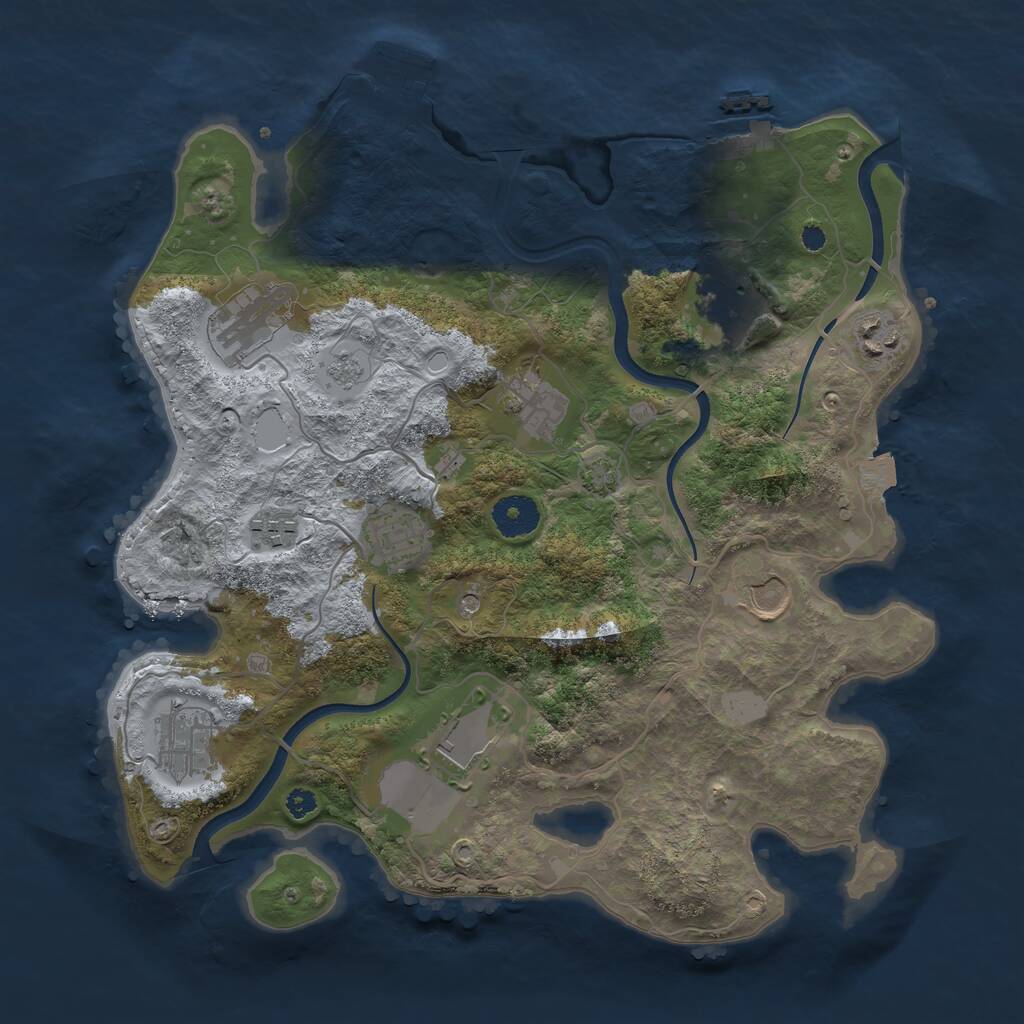 Rust Map: Procedural Map, Size: 3500, Seed: 1819987320, 15 Monuments