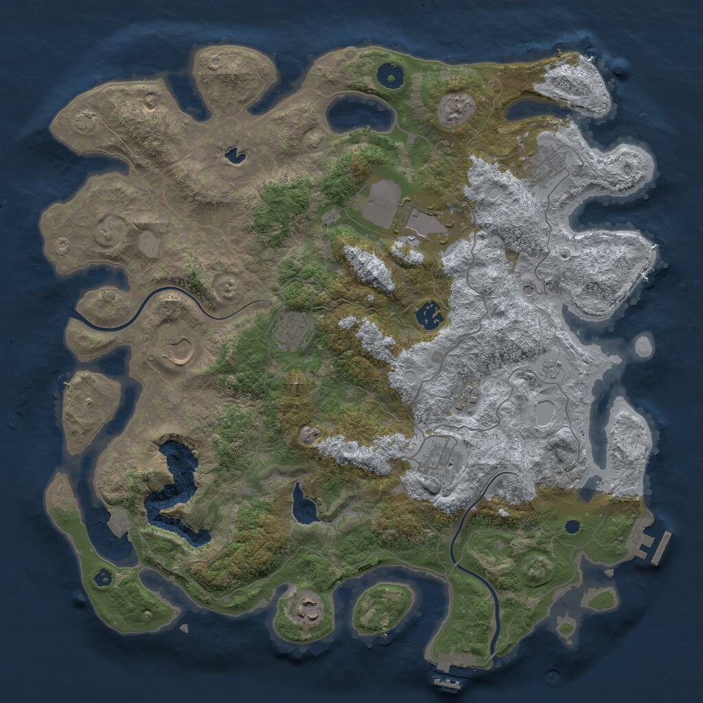 Rust Map: Procedural Map, Size: 4000, Seed: 566534734, 14 Monuments
