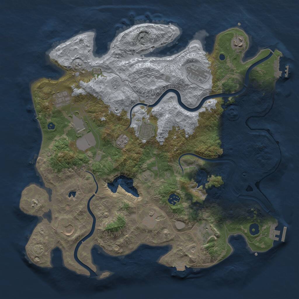 Rust Map: Procedural Map, Size: 4000, Seed: 78451623, 16 Monuments