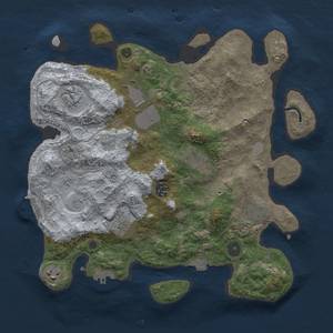 Thumbnail Rust Map: Procedural Map, Size: 3500, Seed: 1325811087, 15 Monuments