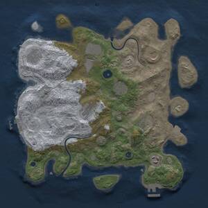 Thumbnail Rust Map: Procedural Map, Size: 3500, Seed: 1325811087, 13 Monuments