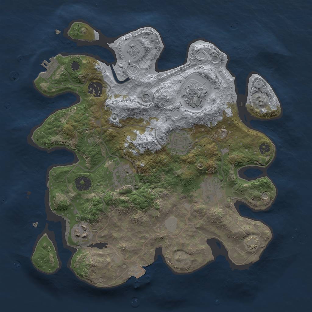 Rust Map: Procedural Map, Size: 3000, Seed: 1439583839, 13 Monuments
