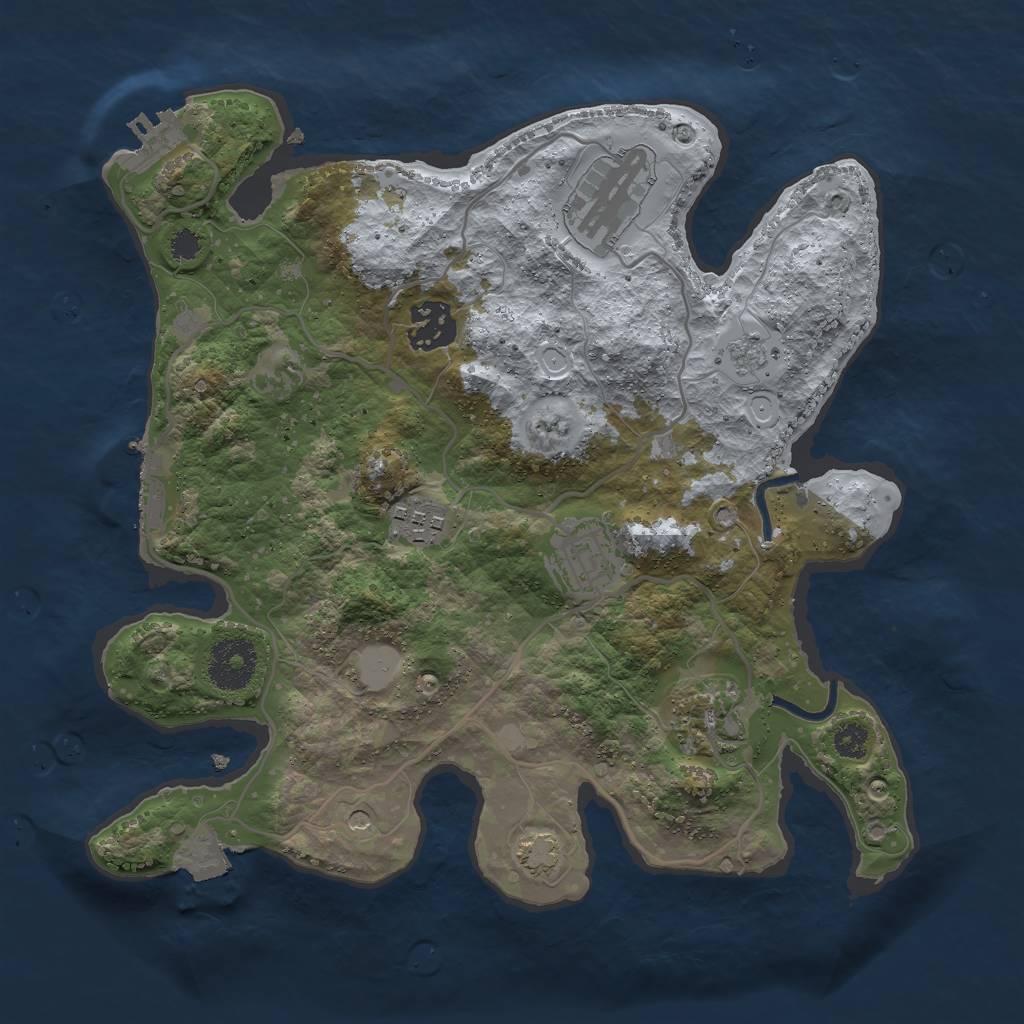 Rust Map: Procedural Map, Size: 3000, Seed: 9014, 13 Monuments