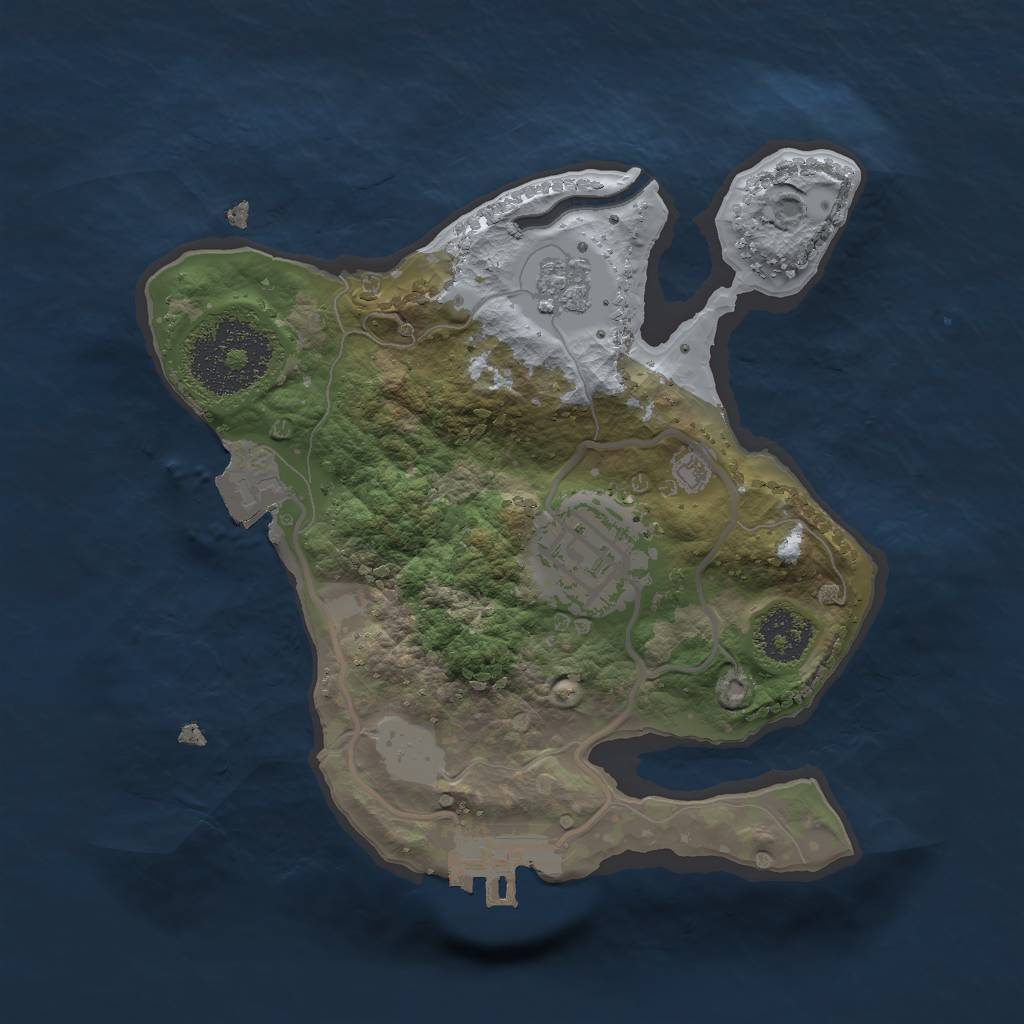 Rust Map: Procedural Map, Size: 2000, Seed: 825457437, 6 Monuments