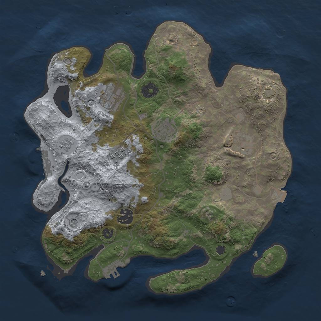 Rust Map: Procedural Map, Size: 3000, Seed: 829503641, 13 Monuments