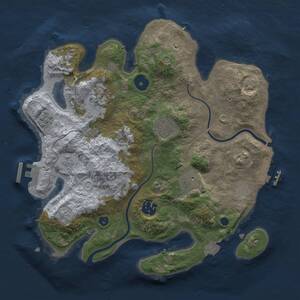 Thumbnail Rust Map: Procedural Map, Size: 3000, Seed: 829503641, 11 Monuments