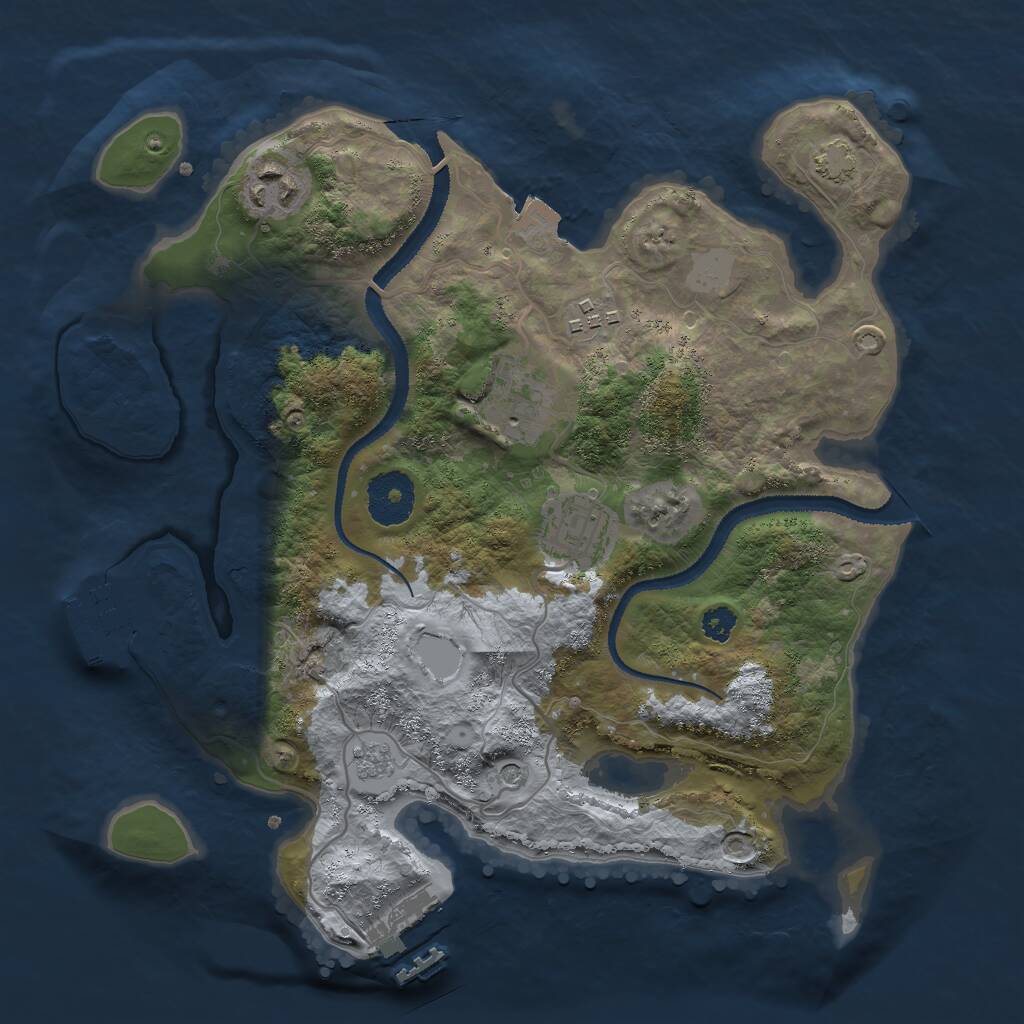 Rust Map: Procedural Map, Size: 3000, Seed: 24251912, 10 Monuments