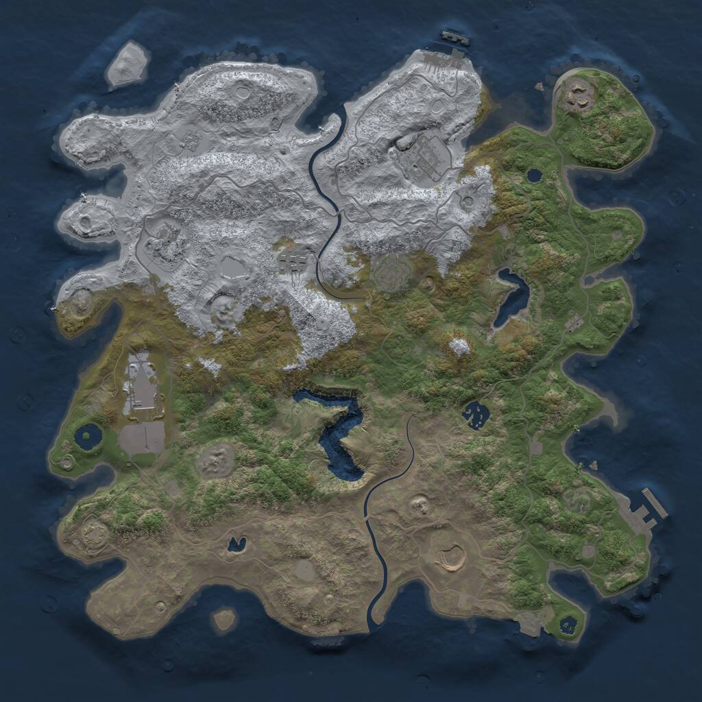 Rust Map: Procedural Map, Size: 4000, Seed: 445261087, 14 Monuments