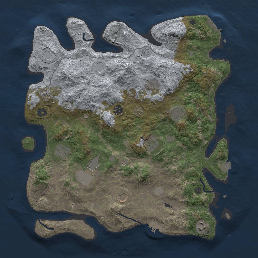 Rust Map: Procedural Map, Size: 4000, Seed: 20220120, 18 Monuments