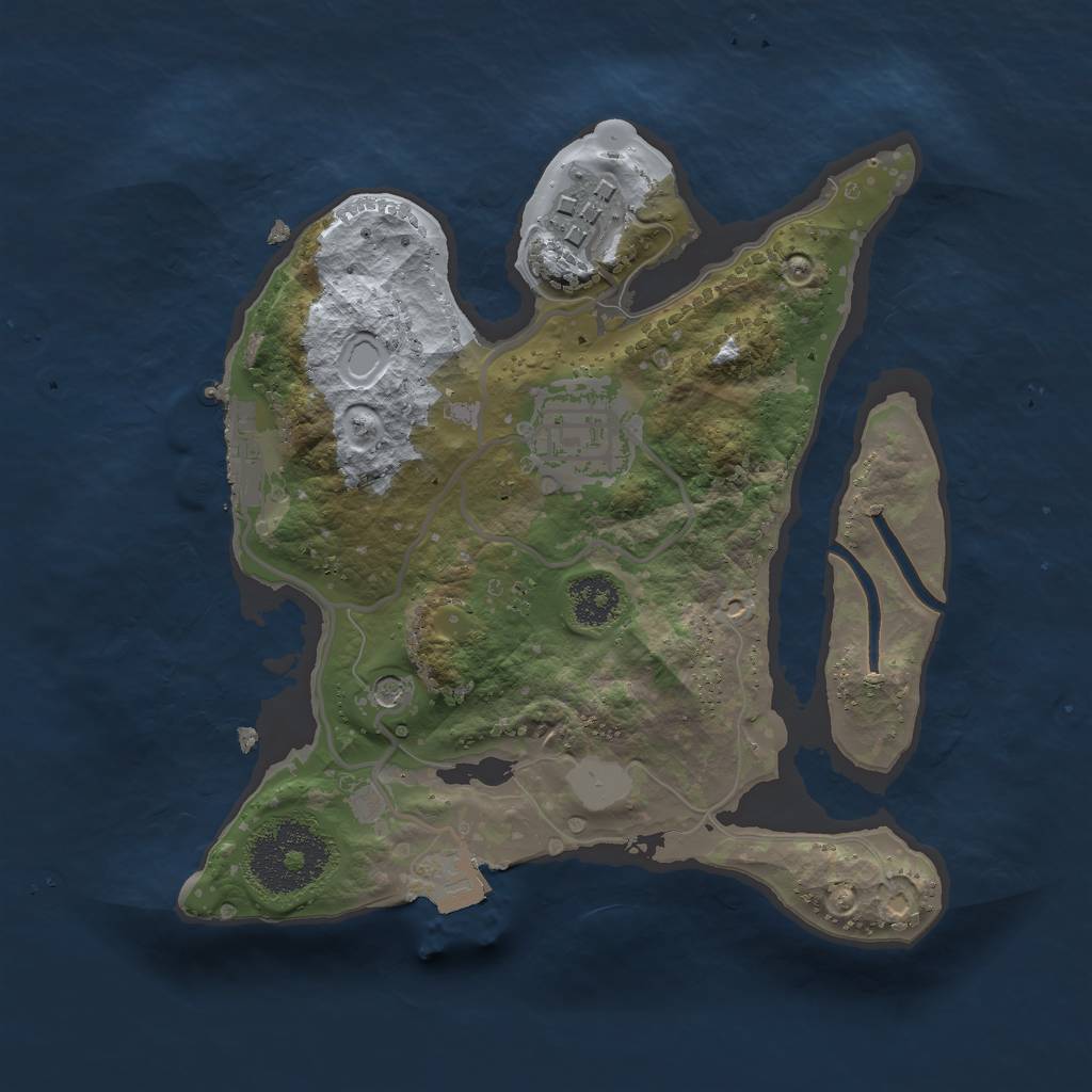 Rust Map: Procedural Map, Size: 2250, Seed: 553910430, 7 Monuments