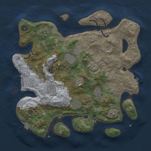 Thumbnail Rust Map: Procedural Map, Size: 3500, Seed: 2147054822, 16 Monuments