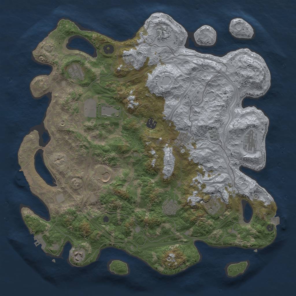 Rust Map: Procedural Map, Size: 4250, Seed: 1630161963, 19 Monuments