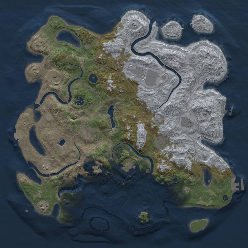 Rust Map: Procedural Map, Size: 4250, Seed: 1630161963, 16 Monuments