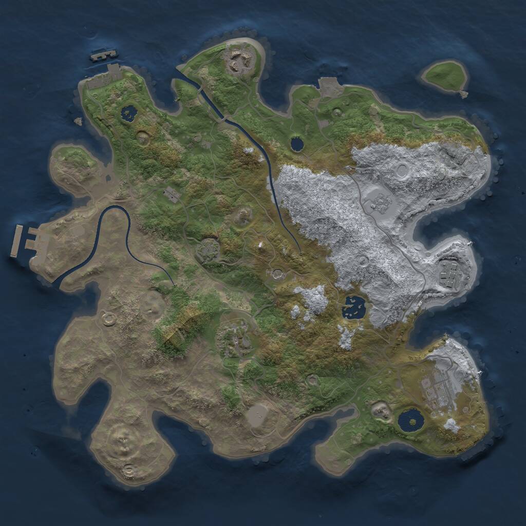 Rust Map: Procedural Map, Size: 3250, Seed: 1111, 11 Monuments