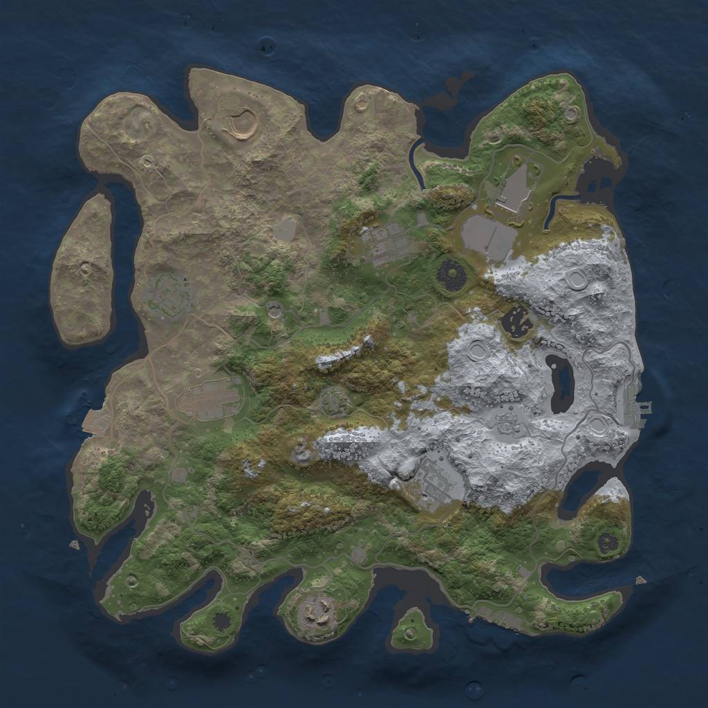 Rust Map: Procedural Map, Size: 3500, Seed: 1459, 16 Monuments