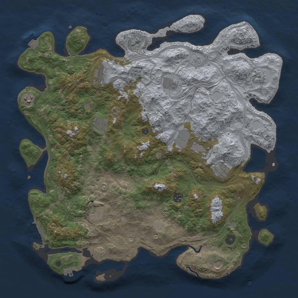 Rust Map: Procedural Map, Size: 4500, Seed: 239677581, 19 Monuments