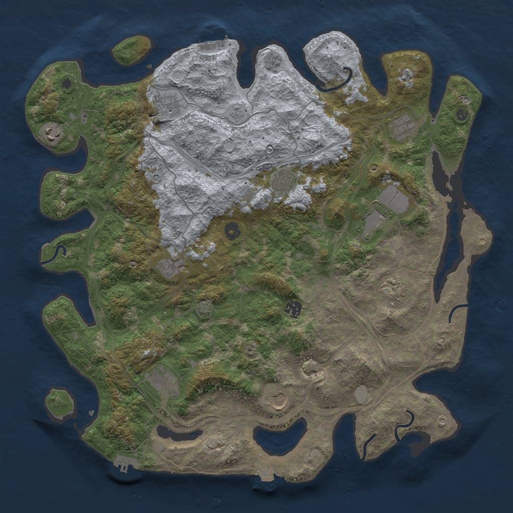 Rust Map: Procedural Map, Size: 4500, Seed: 426359817, 19 Monuments
