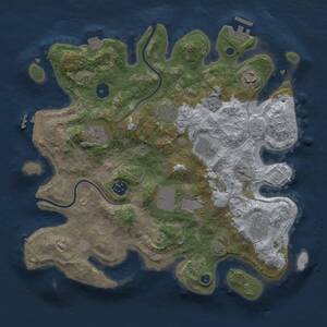 Thumbnail Rust Map: Procedural Map, Size: 3500, Seed: 152936401, 14 Monuments