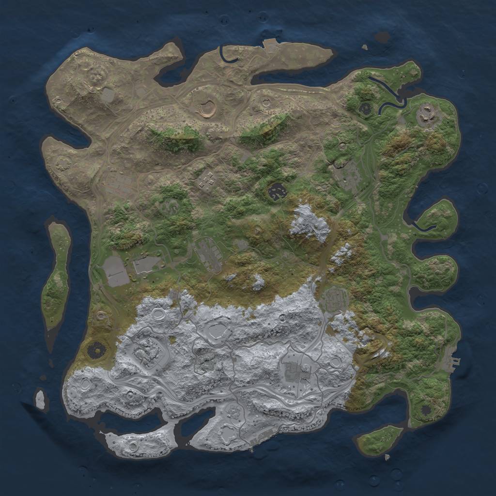 Rust Map: Procedural Map, Size: 4250, Seed: 730546216, 19 Monuments