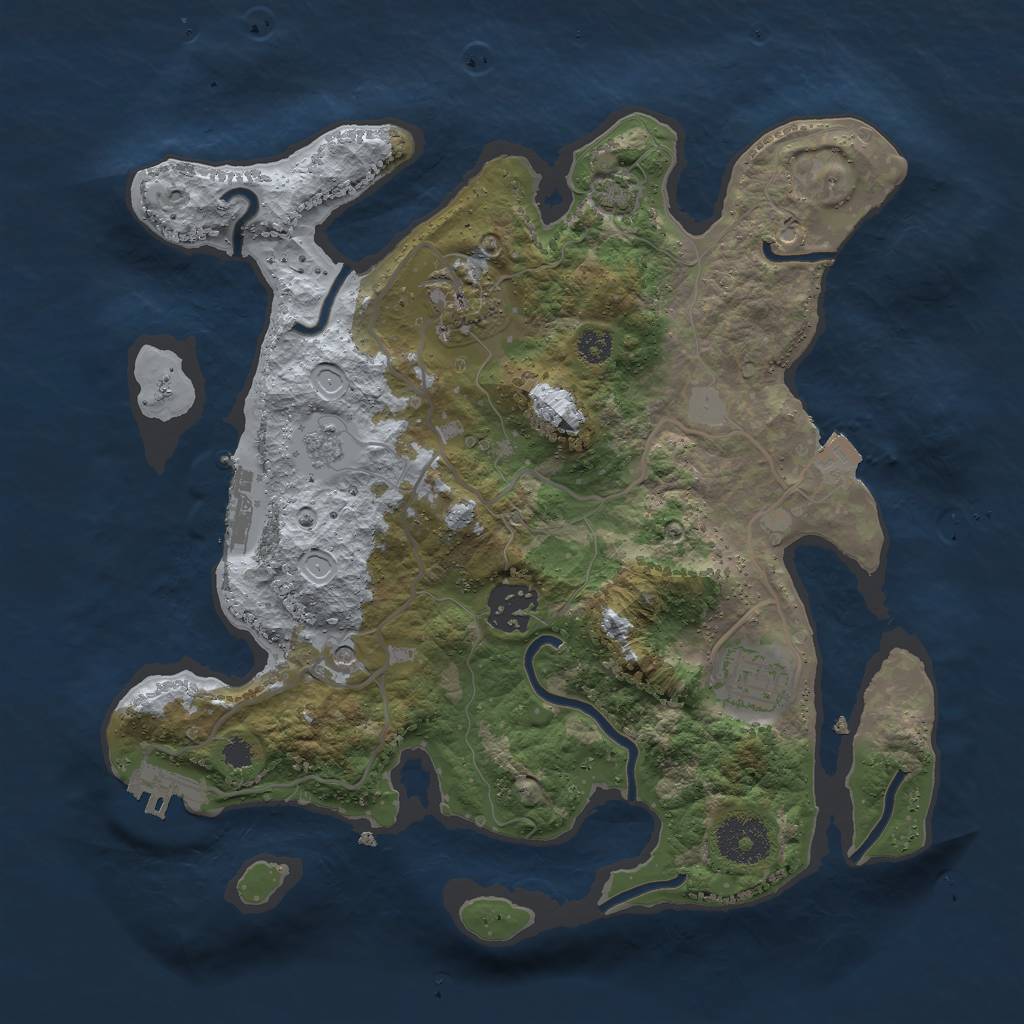Rust Map: Procedural Map, Size: 3000, Seed: 430133095, 11 Monuments