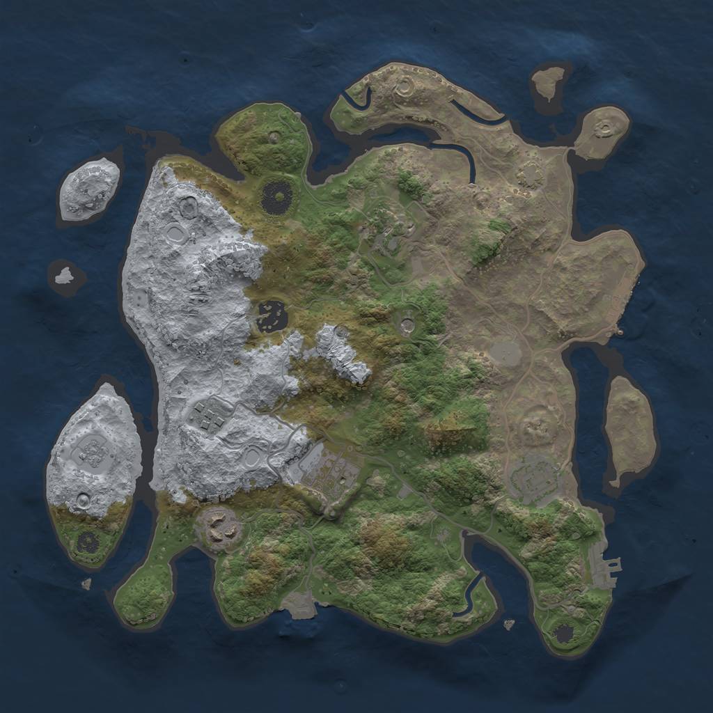 Rust Map: Procedural Map, Size: 3250, Seed: 348396921, 14 Monuments