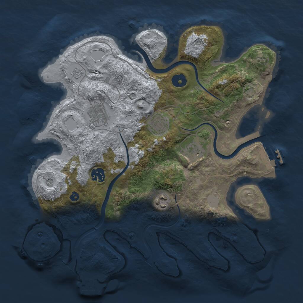 Rust Map: Procedural Map, Size: 3200, Seed: 1872589152, 11 Monuments
