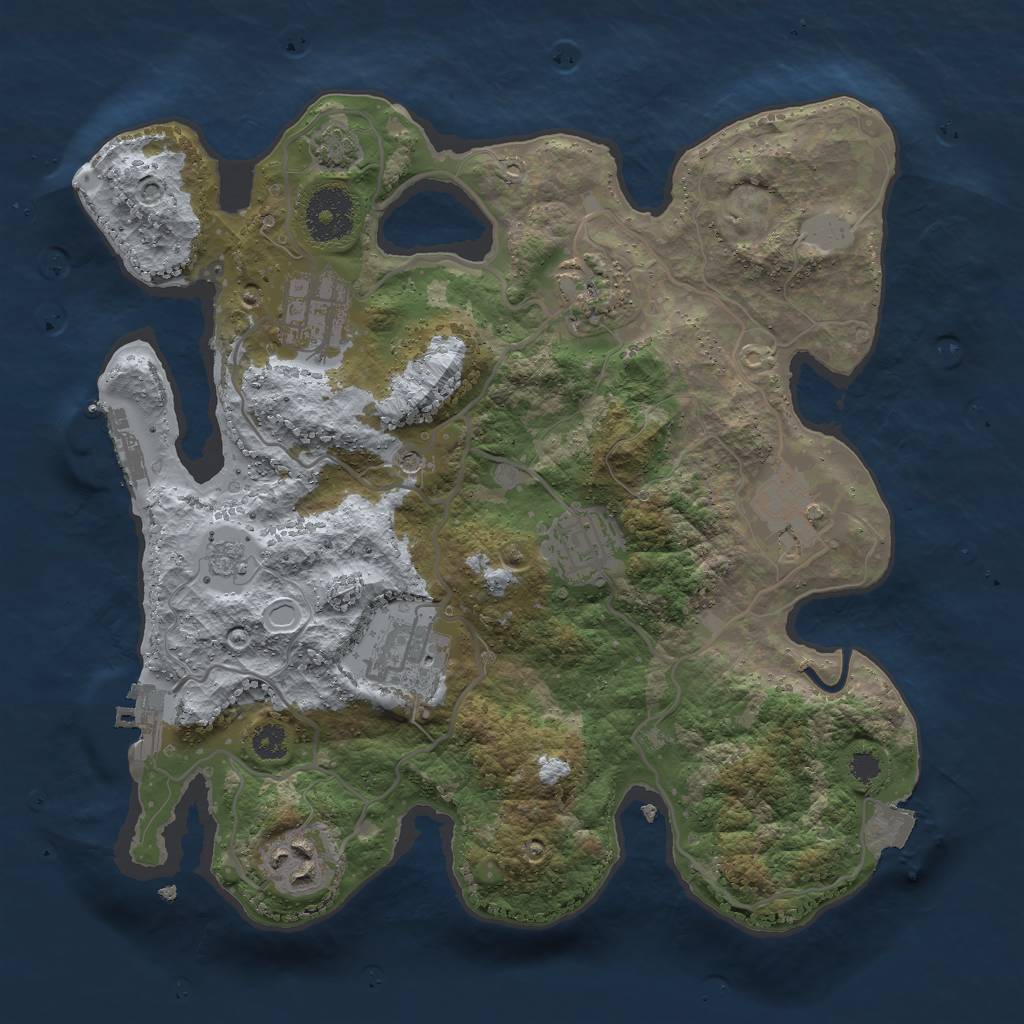 Rust Map: Procedural Map, Size: 3000, Seed: 8671925, 14 Monuments