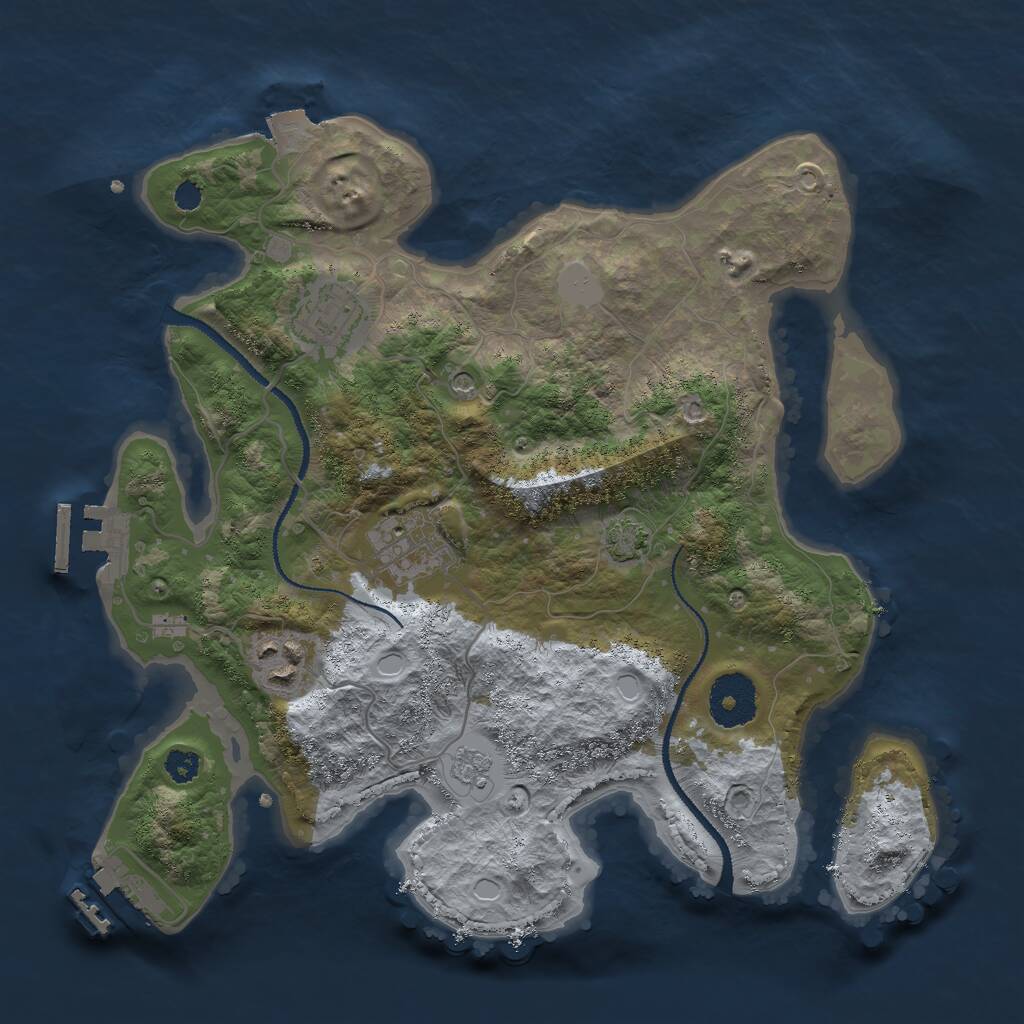 Rust Map: Procedural Map, Size: 3000, Seed: 1271890818, 9 Monuments