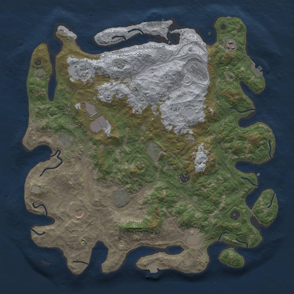 Rust Map: Procedural Map, Size: 4500, Seed: 22995421, 19 Monuments