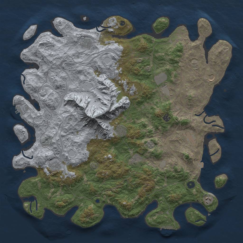 Rust Map: Procedural Map, Size: 5000, Seed: 92261500, 19 Monuments